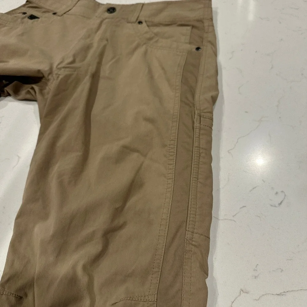 Kuhl Radikl Mens Khaki Tan Hybrid Hiking Work Pants 30x32 Stretch 7 Pocket